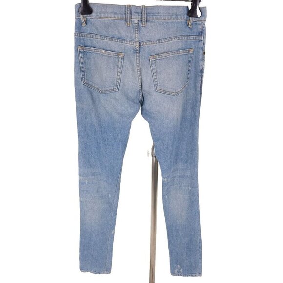 En Noir Cobain Denim Camo Underlays Jeans Size 30 Mens Light Blue Wash - Picture 8 of 10